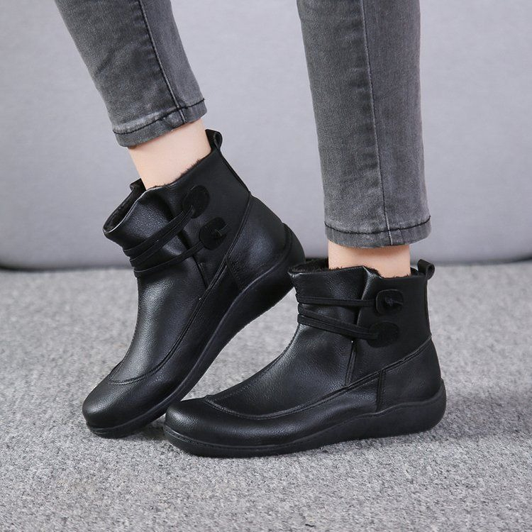 Vintage Fashion Mens - Women Vintage Round Toe PU Leather