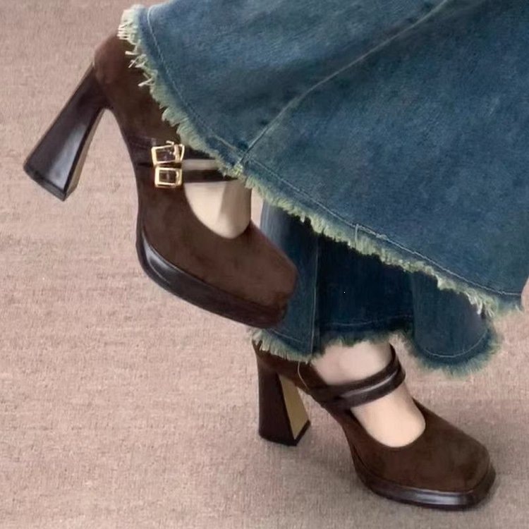 Vintage Fashion Girl - Vintage Thick High Women Mary Jane