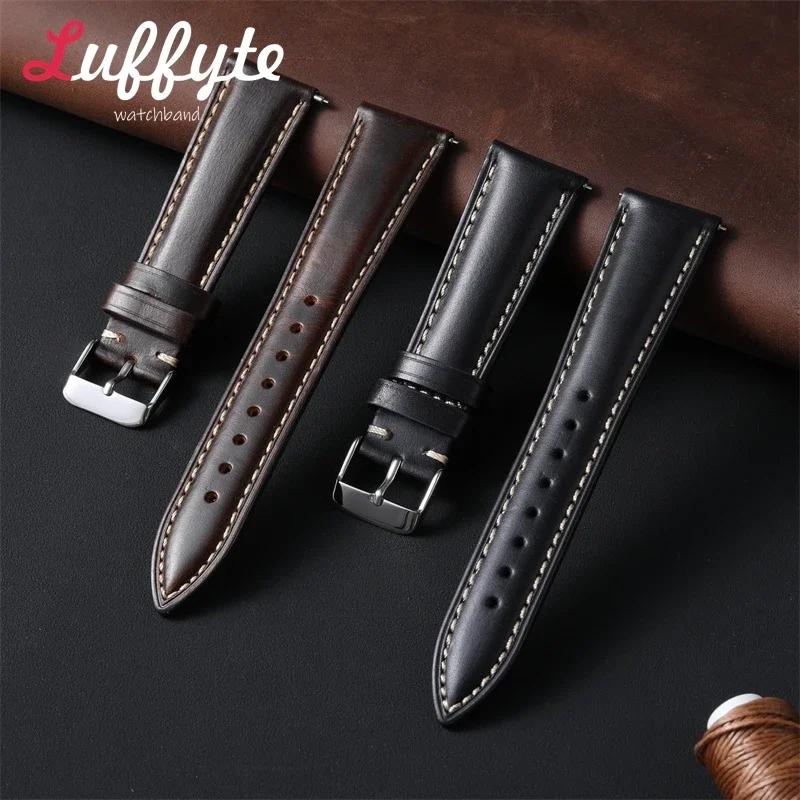 Vintage Fashion Labels - Vintage Retro Oil Wax Leather Watch