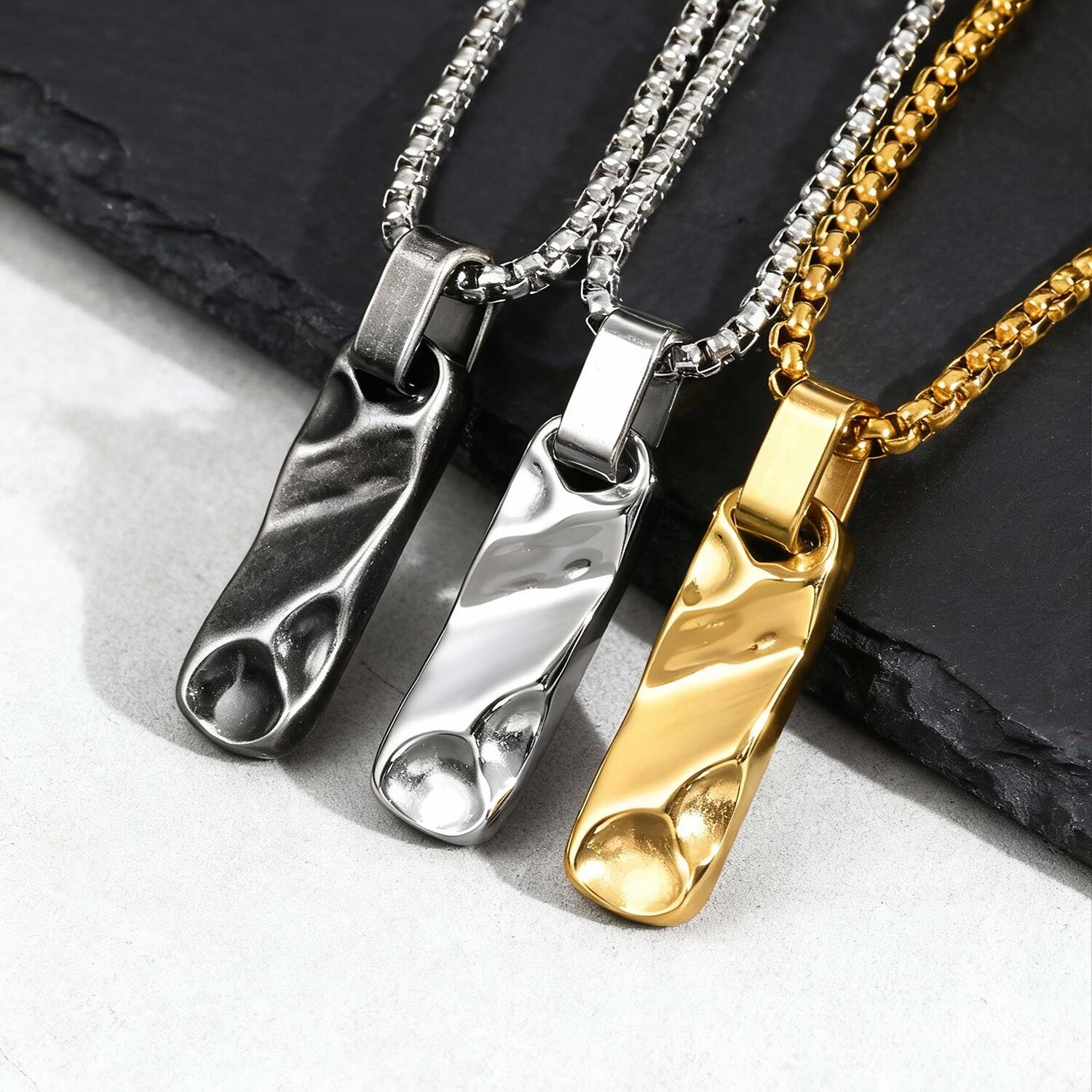 Vintage Fashion Labels - Small Dogtag Pendant Necklaces for Men