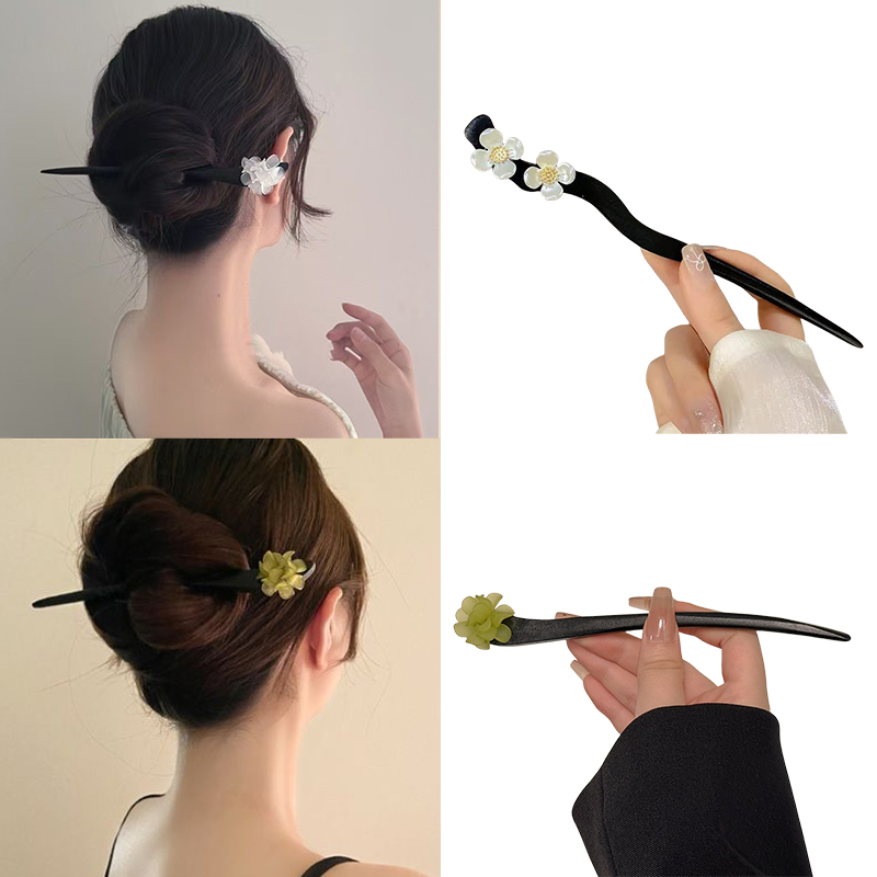 Vintage Fashion Blog - Vintage Chinese Style Wooden Flower Hair