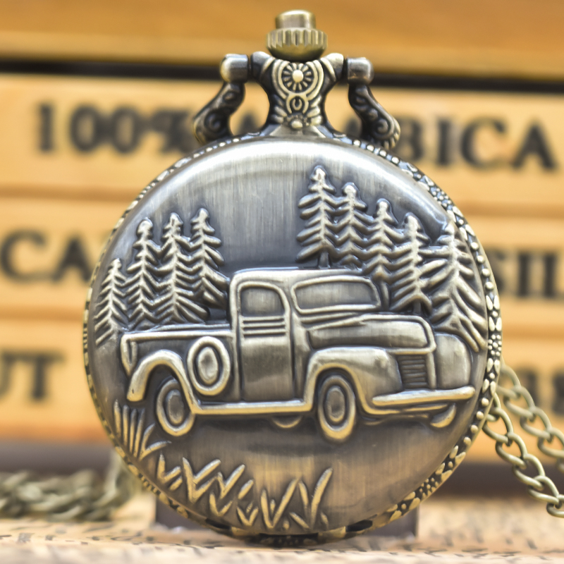 Vintage Fashion Labels - Vintage Bronze Clamshell Vintage Car Cameo