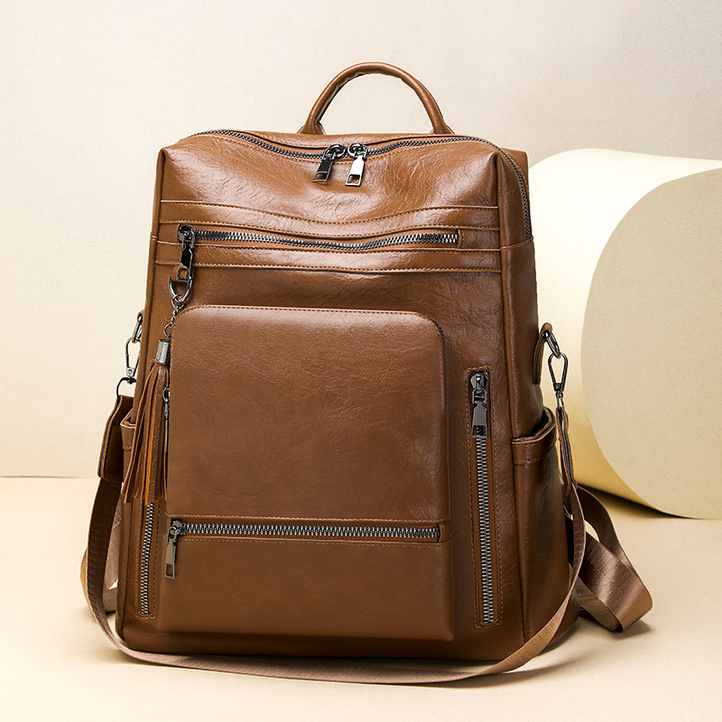 Vintage Fashion Looks - Vintage Leather Look Backpack Set Multi