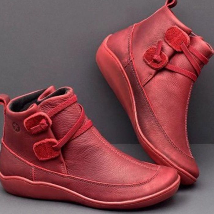 Women Vintage Round Toe PU Lea - Vintage Fashion Mens review and price