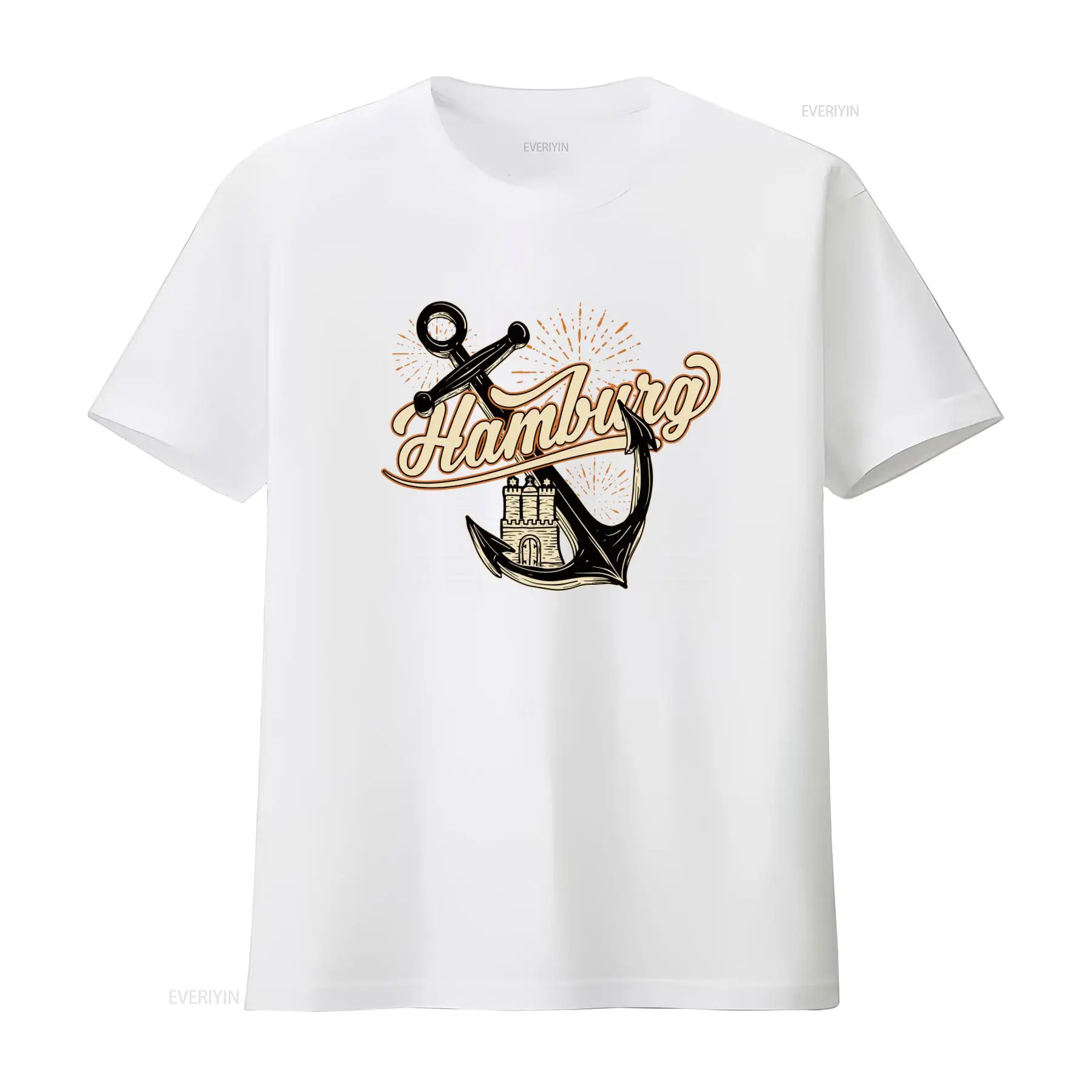 Mens Hamburg Anchor Print T Sh - Vintage Fashion Hamburg review and price