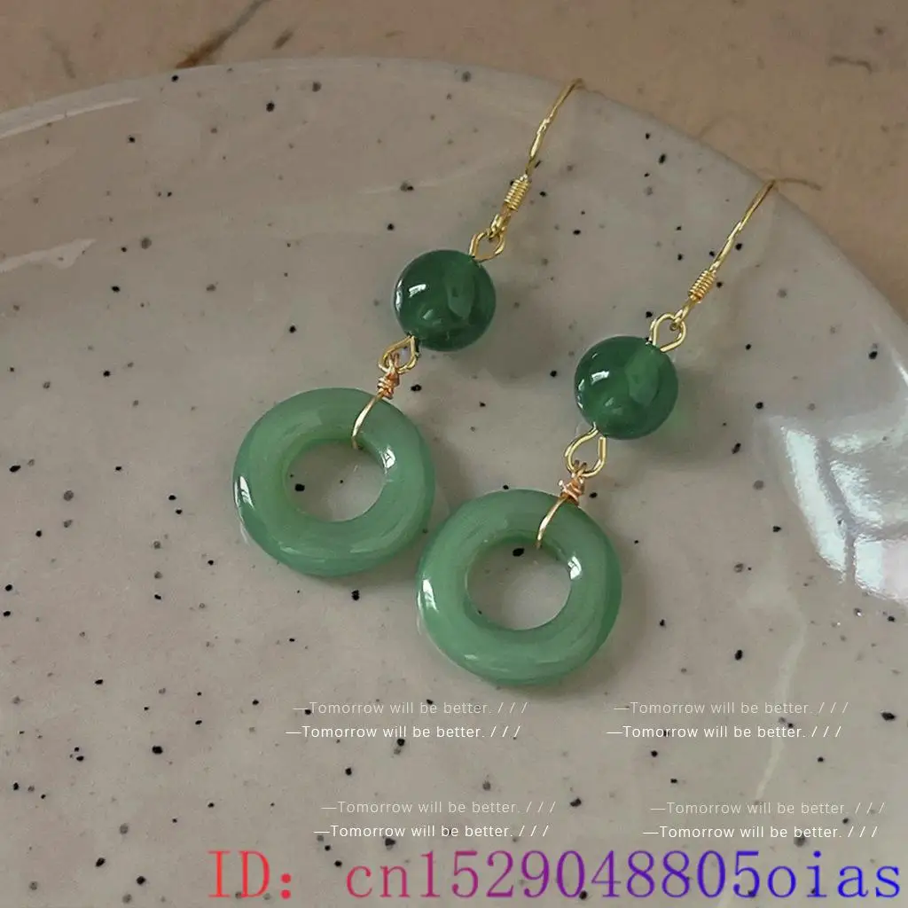 Green Real Jade Ring Earrings  - Vintage Fashion Guild review and price