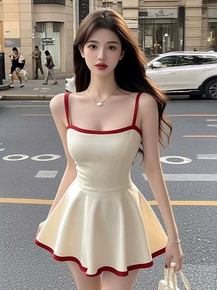 Dress with Square Neck Trim Su - Vintage Fashion Campaigns review and price