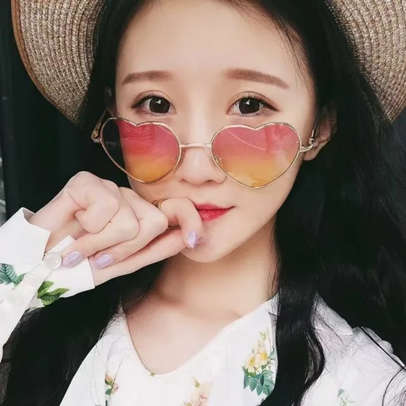 Fashion Heart Shaped Metal Sun - Vintage Fashion Girl review and price