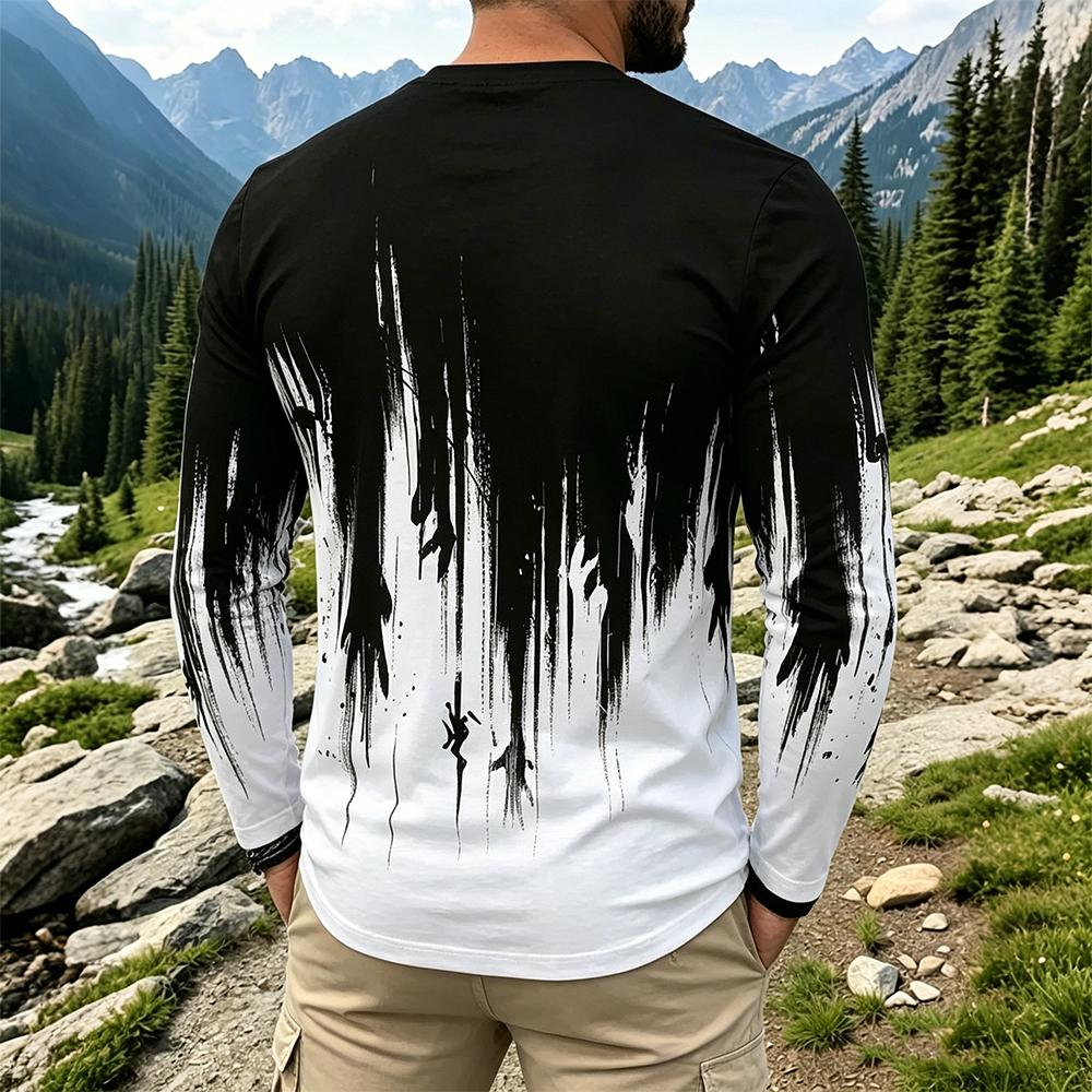 Men's Gradient Ink Splash Long - Vintage Fashion Mens review and price