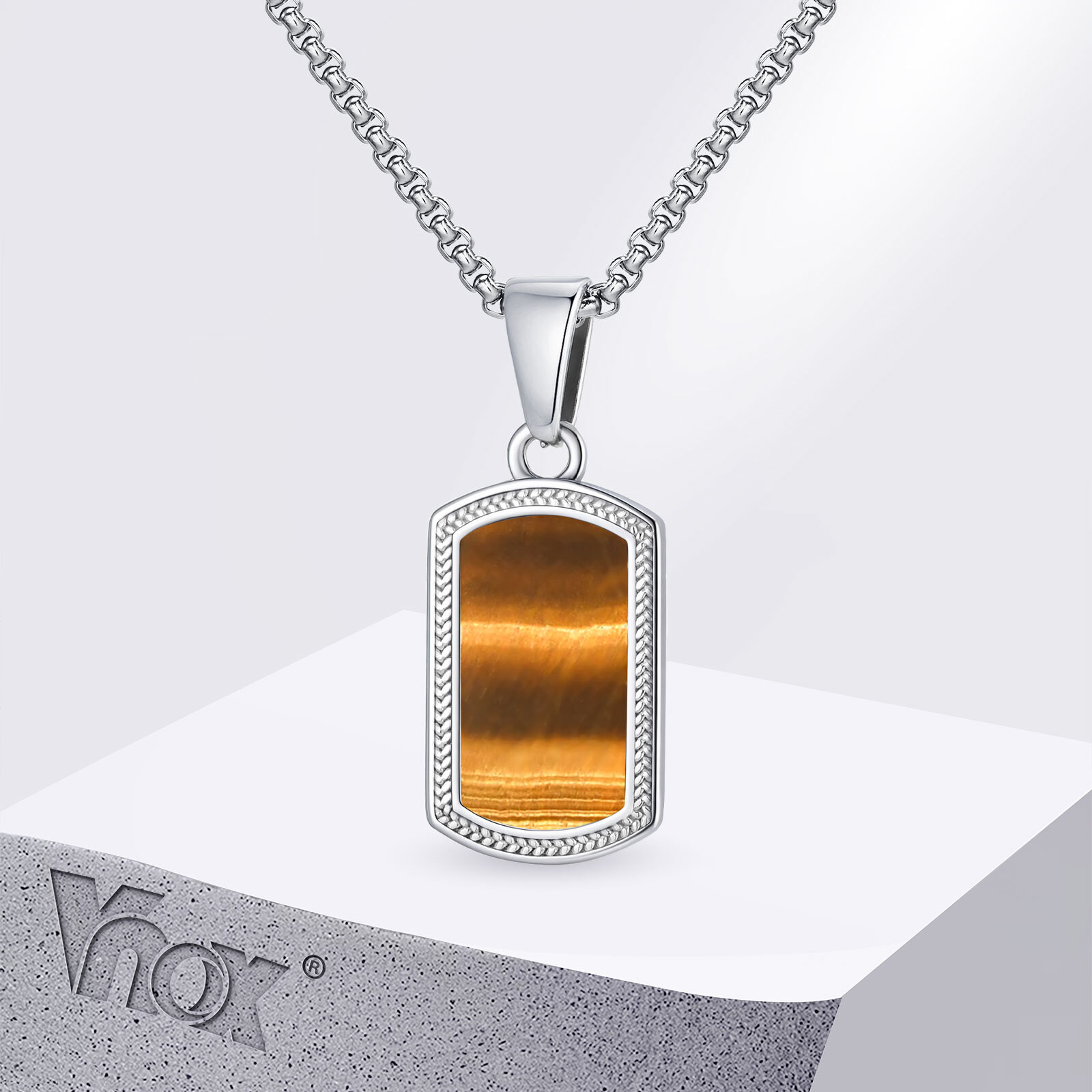 Vnox Stainless Steel Tiger Eye - Vintage Fashion Labels review and price